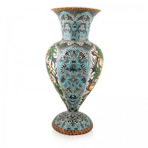 Ejder Desenli  İznik Çini  Vazo Hediyelik - M. Gürsoy Koleksiyonu