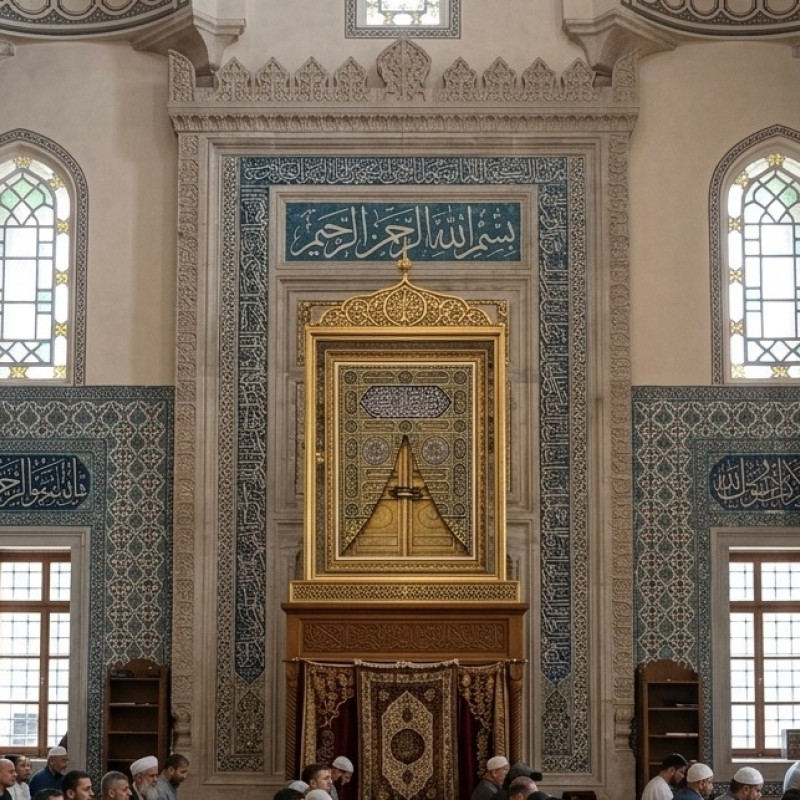 Muhteşem 'Kabe Kapısı Temalı' Dini Lüks Boy Tablo