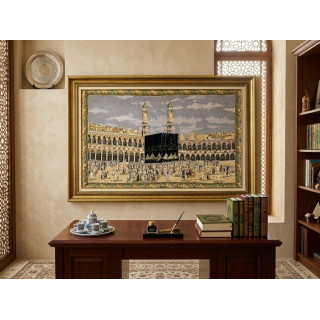 Yeni Kabe Goblen Tablo - Eskitme Gold  Çerçeveli 85*126 