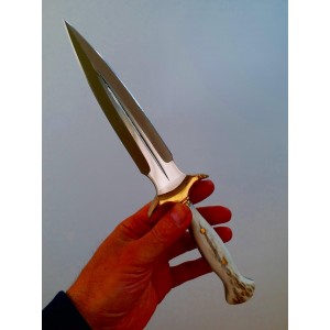 Geyik Boynuzu Kabzeli -Çift Ağızlı Uzun Kama