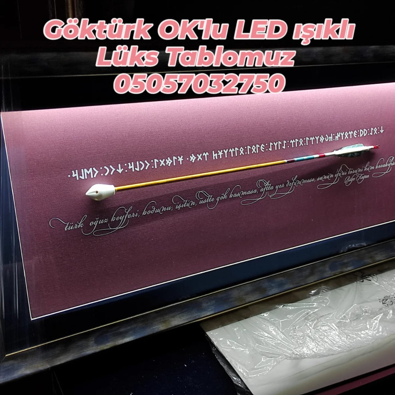 Göktürk Temalı Led Işıklı Lüks Tablo