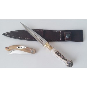 20 cm Geyik Boynuzu Kabzeli Kama