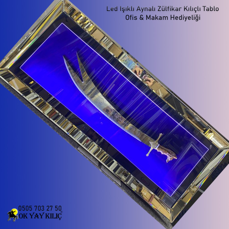 Kurtbaşlı Zülfikar Kılıçlı Aynalı lüks Tablo