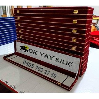 Lüx Boy Kadife Kılıç Kutusu - Bordo