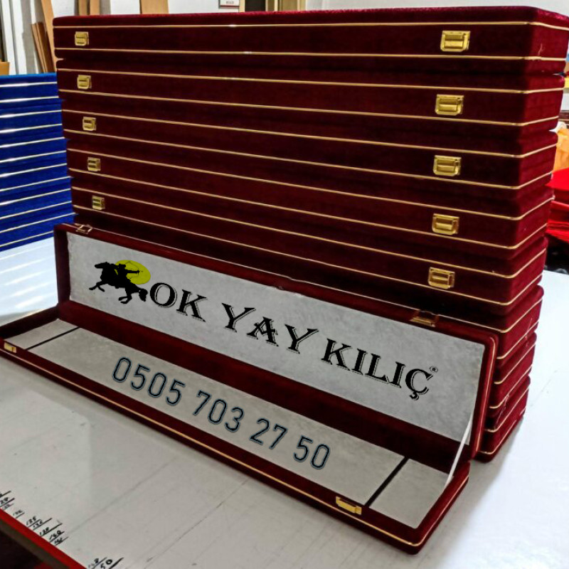 Lüx Boy Kadife Kılıç Kutusu - Bordo